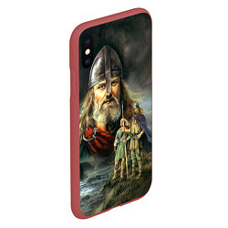 Чехол iPhone XS Max матовый Богатырь Руси, цвет: 3D-красный — фото 2