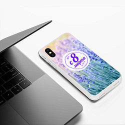 Чехол iPhone XS Max матовый С 8 Марта, цвет: 3D-белый — фото 2