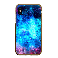 Чехол iPhone XS Max матовый Голубая вселенная, цвет: 3D-коричневый
