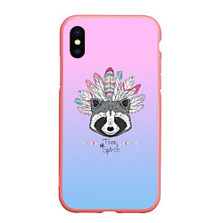 Чехол iPhone XS Max матовый Raccoon: Free Spirit, цвет: 3D-баблгам