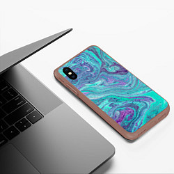 Чехол iPhone XS Max матовый Смесь красок, цвет: 3D-коричневый — фото 2