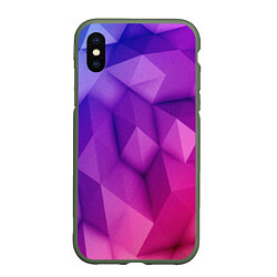 Чехол iPhone XS Max матовый Абстракция, цвет: 3D-темно-зеленый