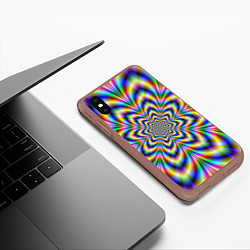 Чехол iPhone XS Max матовый Красочная иллюзия, цвет: 3D-коричневый — фото 2