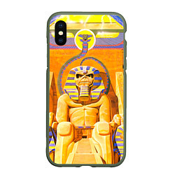 Чехол iPhone XS Max матовый Iron Maiden: Pharaon, цвет: 3D-темно-зеленый