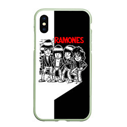 Чехол iPhone XS Max матовый Ramones Boys, цвет: 3D-салатовый