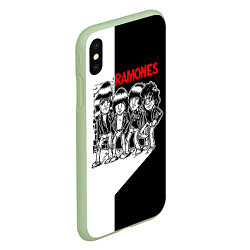 Чехол iPhone XS Max матовый Ramones Boys, цвет: 3D-салатовый — фото 2
