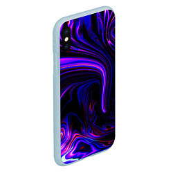 Чехол iPhone XS Max матовый Цветные разводы, цвет: 3D-голубой — фото 2