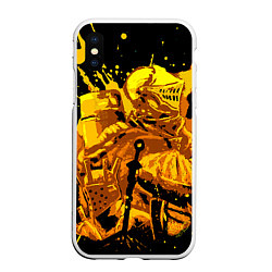 Чехол iPhone XS Max матовый Dark Souls: Gold Knight, цвет: 3D-белый