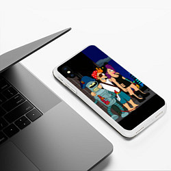 Чехол iPhone XS Max матовый Футурама пати, цвет: 3D-белый — фото 2
