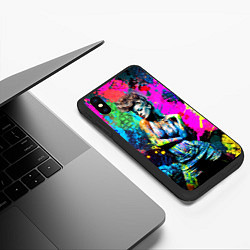 Чехол iPhone XS Max матовый Боди-арт, цвет: 3D-черный — фото 2