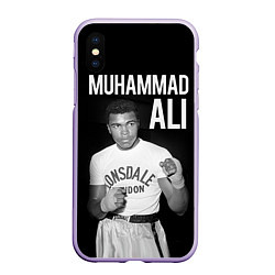Чехол iPhone XS Max матовый Muhammad Ali, цвет: 3D-светло-сиреневый