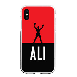 Чехол iPhone XS Max матовый Ali Boxing, цвет: 3D-белый