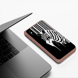 Чехол iPhone XS Max матовый Жидкая зебра, цвет: 3D-коричневый — фото 2