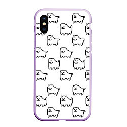 Чехол iPhone XS Max матовый Undertale Annoying dog white, цвет: 3D-сиреневый