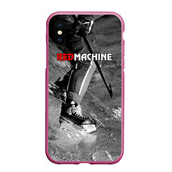 Чехол iPhone XS Max матовый Red maсhine, цвет: 3D-малиновый