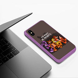 Чехол iPhone XS Max матовый Five Nights At Freddy's, цвет: 3D-фиолетовый — фото 2