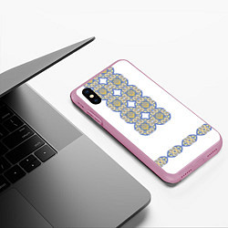 Чехол iPhone XS Max матовый Вышивка 12, цвет: 3D-розовый — фото 2