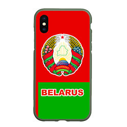 Чехол iPhone XS Max матовый Belarus Patriot, цвет: 3D-темно-зеленый
