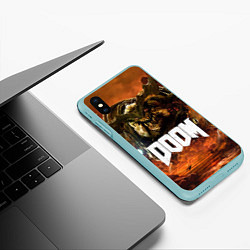 Чехол iPhone XS Max матовый DOOM 4: Hell Cyberdemon, цвет: 3D-мятный — фото 2