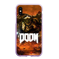 Чехол iPhone XS Max матовый DOOM 4: Hell Cyberdemon, цвет: 3D-сиреневый