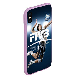 Чехол iPhone XS Max матовый Волейбол 4, цвет: 3D-сиреневый — фото 2