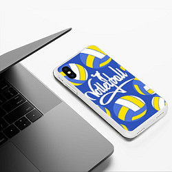 Чехол iPhone XS Max матовый Волейбол 6, цвет: 3D-белый — фото 2