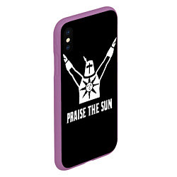 Чехол iPhone XS Max матовый Dark souls praise the sun knight Heida, цвет: 3D-фиолетовый — фото 2