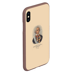 Чехол iPhone XS Max матовый Александр Суворов 1730-1800, цвет: 3D-коричневый — фото 2