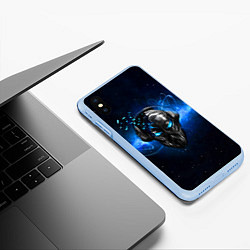 Чехол iPhone XS Max матовый Pirate Station: Blue Space, цвет: 3D-голубой — фото 2