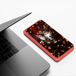 Чехол iPhone XS Max матовый Котята, цвет: 3D-красный — фото 2