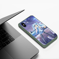 Чехол iPhone XS Max матовый Hatsune Miku, цвет: 3D-темно-зеленый — фото 2