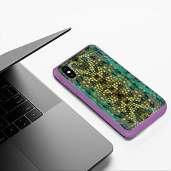 Чехол iPhone XS Max матовый Крокодил, цвет: 3D-фиолетовый — фото 2