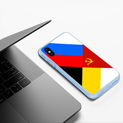 Чехол iPhone XS Max матовый Вечная Россия, цвет: 3D-голубой — фото 2