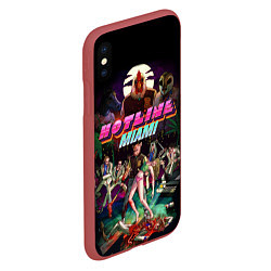 Чехол iPhone XS Max матовый Hotline Miami, цвет: 3D-красный — фото 2