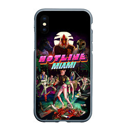 Чехол iPhone XS Max матовый Hotline Miami, цвет: 3D-серый