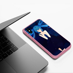 Чехол iPhone XS Max матовый Мику под водой, цвет: 3D-малиновый — фото 2