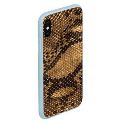 Чехол iPhone XS Max матовый Змеиная кожа, цвет: 3D-голубой — фото 2