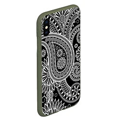 Чехол iPhone XS Max матовый Paisley, цвет: 3D-темно-зеленый — фото 2