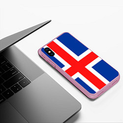 Чехол iPhone XS Max матовый Исландия, цвет: 3D-розовый — фото 2
