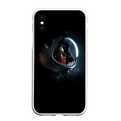 Чехол iPhone XS Max матовый Aliens Astronaut, цвет: 3D-белый