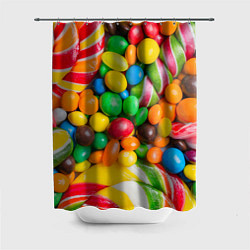 Шторка для душа Сладкие конфетки, цвет: 3D-принт