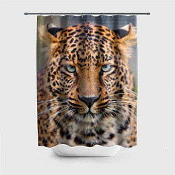 Шторка для душа Грустный леопард, цвет: 3D-принт