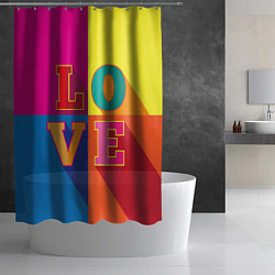 Шторка для душа Love three-dimensional letters, цвет: 3D-принт — фото 2