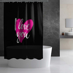 Шторка для душа Valentines Day, I Iove you, цвет: 3D-принт — фото 2