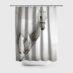 Шторка для душа Белый конь, цвет: 3D-принт