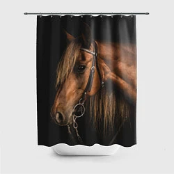 Шторка для душа Взгляд коня, цвет: 3D-принт