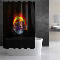 Шторка для душа Black Sabbath земля в огне, цвет: 3D-принт — фото 2