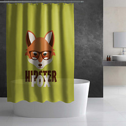 Шторка для душа Hipster Fox, цвет: 3D-принт — фото 2