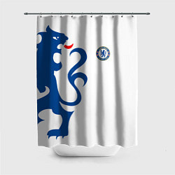 Шторка для душа FC Chelsea: White Lion, цвет: 3D-принт