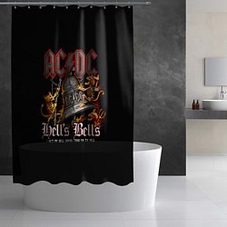 Шторка для душа AC DC - bell with devils, цвет: 3D-принт — фото 2
